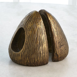 Global Views S/2 Yurt Shaped Bookends - Brown/Bronze
