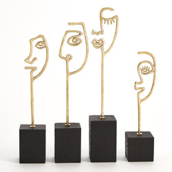 Studio A Scribble Sculpture Father - Polished Brass