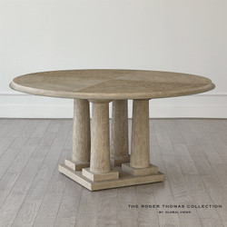 Global Views Titian Dining Table - Grey Sandblasted Oak - 60 Top