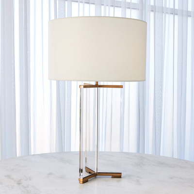 Global Views Y Table Lamp - Antique Brass
