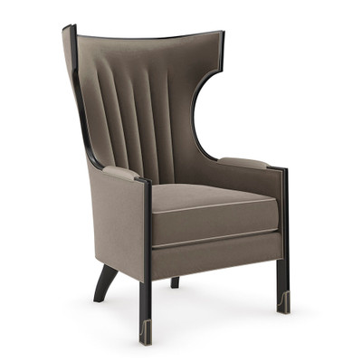 Caracole Wing Tip Chair - Pewter Velvet