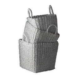 Nested Recycled Twisted Silver Foil Basket Set