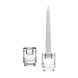 Windowpane Crystal Column Candleholders - Set Of 2