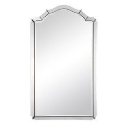 Framed Mirror With Antiqued Silver Leaf Sides