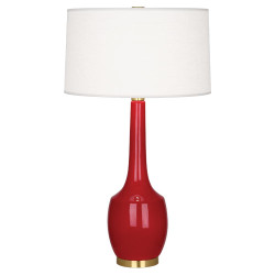 Delilah Table Lamp - Antique Brass - Ruby Red