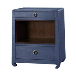 Ming 2-Drawer Side Table, Blue