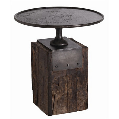 Anvil Cast Iron And Reclaimed Wood Side Table