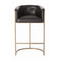 Calvin Bar Stool - Antique Brass and Black Leather