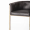 Calvin Bar Stool - Antique Brass and Black Leather image 2