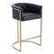 Calvin Bar Stool - Antique Brass and Black Leather image 3