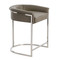 Calvin Counter Stool - Polished Nickel and Gray Leather image 1