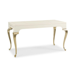French Lines - White Desk with Gold Metal Legs
