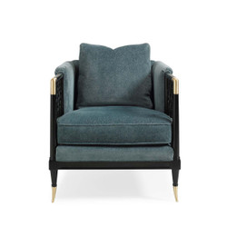 Lattice Entertain You - Upholstered Velvet Chair with Lattice Detail