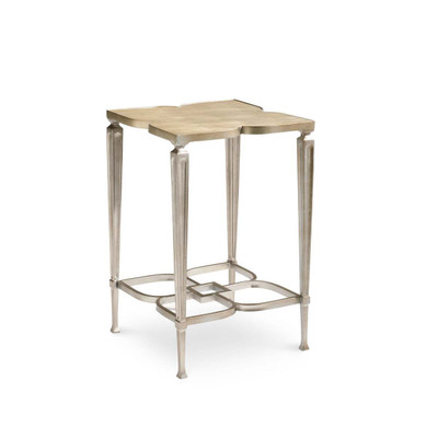 Lucky Charm - Clover Taupe Silver Side Table