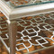 Sociables - Taupe Silver Leaf Square Coffee Table with Fretwork Shelf image 1