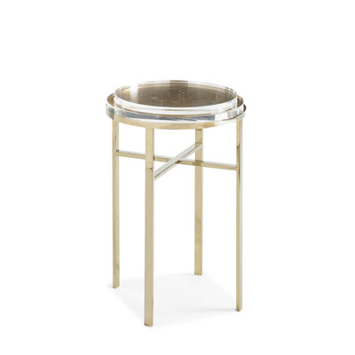 Sparkler - Acrylic and Crystal Accent Table with Stainless Steel Base