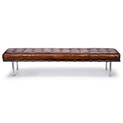 Tufted Gallery Bench in Vintage Leather