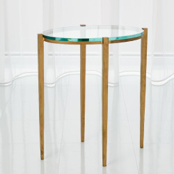 Petite Oval Accent Table - Antique Gold