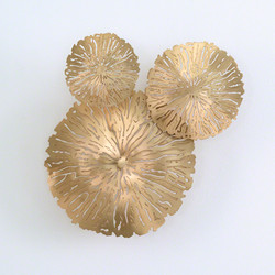 S/3 Lily Pad Clusters - Antique Brass