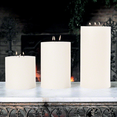 3 Wick Pillar Candle - Unscented - 6"x6"