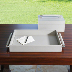 Double Handle Serving Tray - Grey