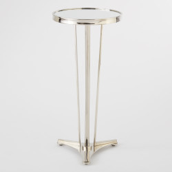 French Moderne Side Table - Nickel & Mirror
