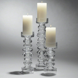 Glass Ribbed Candleholder/Vase - Lg