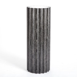 Reflective Column Pedestal - Black Cerused Oak