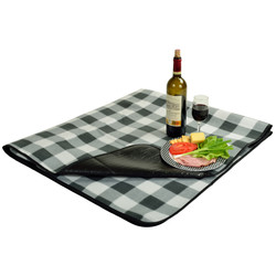 Picnic Blanket with water resistant backing - Charcoal Plaid image 1