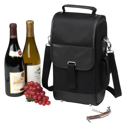 Picnic at Ascot Two Bottle Insulated Carrier 135-BLK 
