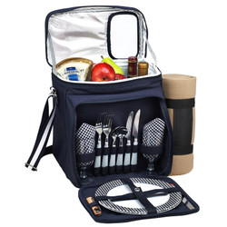 Picnic Cooler for Two with Blanket - Navy image 1