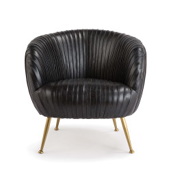 Regina Andrew Beretta Leather Chair - Modern Black