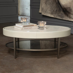 Global Views Ellipse Cocktail Table - Ivory