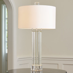 Global Views Fluted Crystal Column Table Lamp
