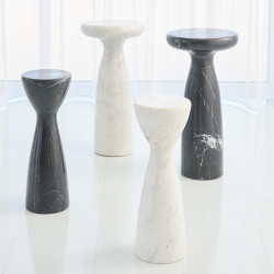 Global Views Marble Tower Table - White - Sm