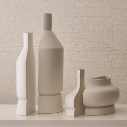 Studio A Flat Back Vase - Matte White - Med