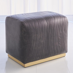 Studio A Forest Ottoman - Charcoal Leather