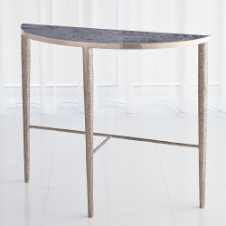 Studio A Hammered Console - Antique Nickel w/Grey Marble
