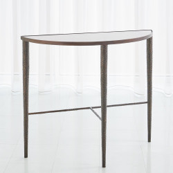Studio A Hammered Console - Bronze w/White Marble