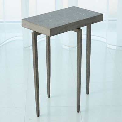 Studio A Laforge Accent Table - Natural Iron w/Flamed Granite Top