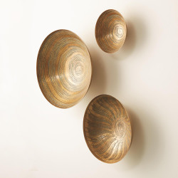 Studio A S/3 Sun Etched Wall Bowls - Antique Brass