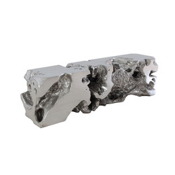 Phillips Collection Freeform Bench, Silver Leaf