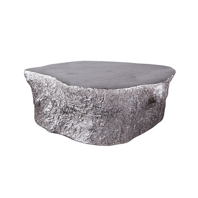 Phillips Collection Bark Coffee Table, Silver Leaf