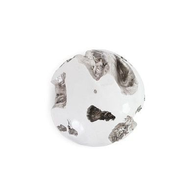 Phillips Collection Cast Root Wall Ball, Silver Leaf, White, LG