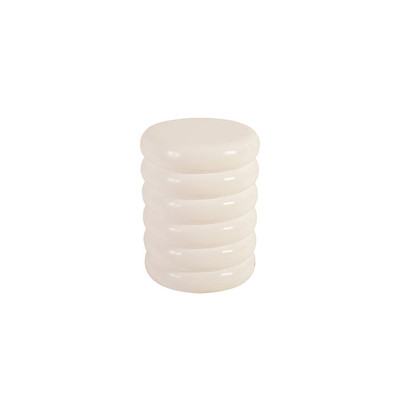 Phillips Collection Ribbed Stool, Gel Coat White