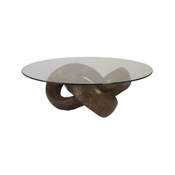 Phillips Collection Trifoil Coffee Table, Bronze w/ Glass
