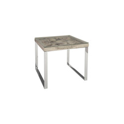 Phillips Collection Shell Side Table, w/Glass, SS Legs