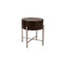 Phillips Collection Black Wood Side Table, Stainless Steel X Cross Leg