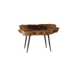 Phillips Collection Wood Coffee Table, Forged Legs
