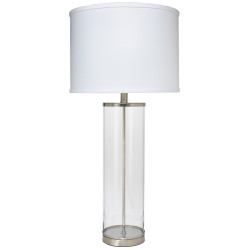 Jamie Young Rockefeller Table Lamp - Clear Glass & Nickel Metal